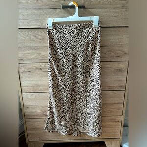 Silk Leopard Midi Skirt